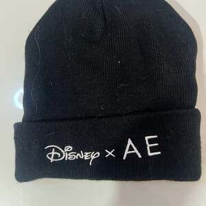 Disney x AE American Eagle Mickey Mouse Knit Beanie Adult Black Cap One Size